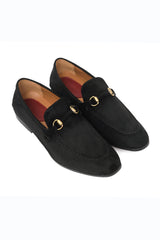 SUEDE SLIPONS-BLACK