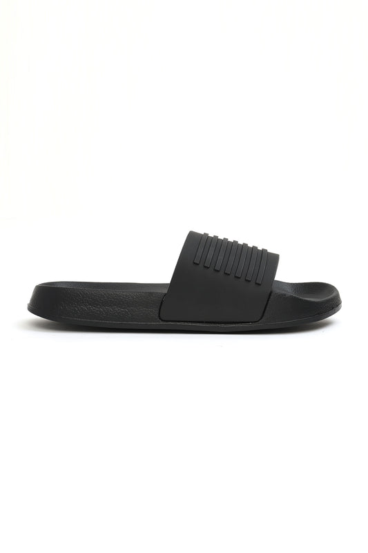 RUBBER SLIDES-BLACK