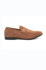 SUEDE PENNY LOAFERS-KHAKI