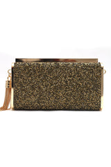 PEBBLED CLUTCH-GOLD