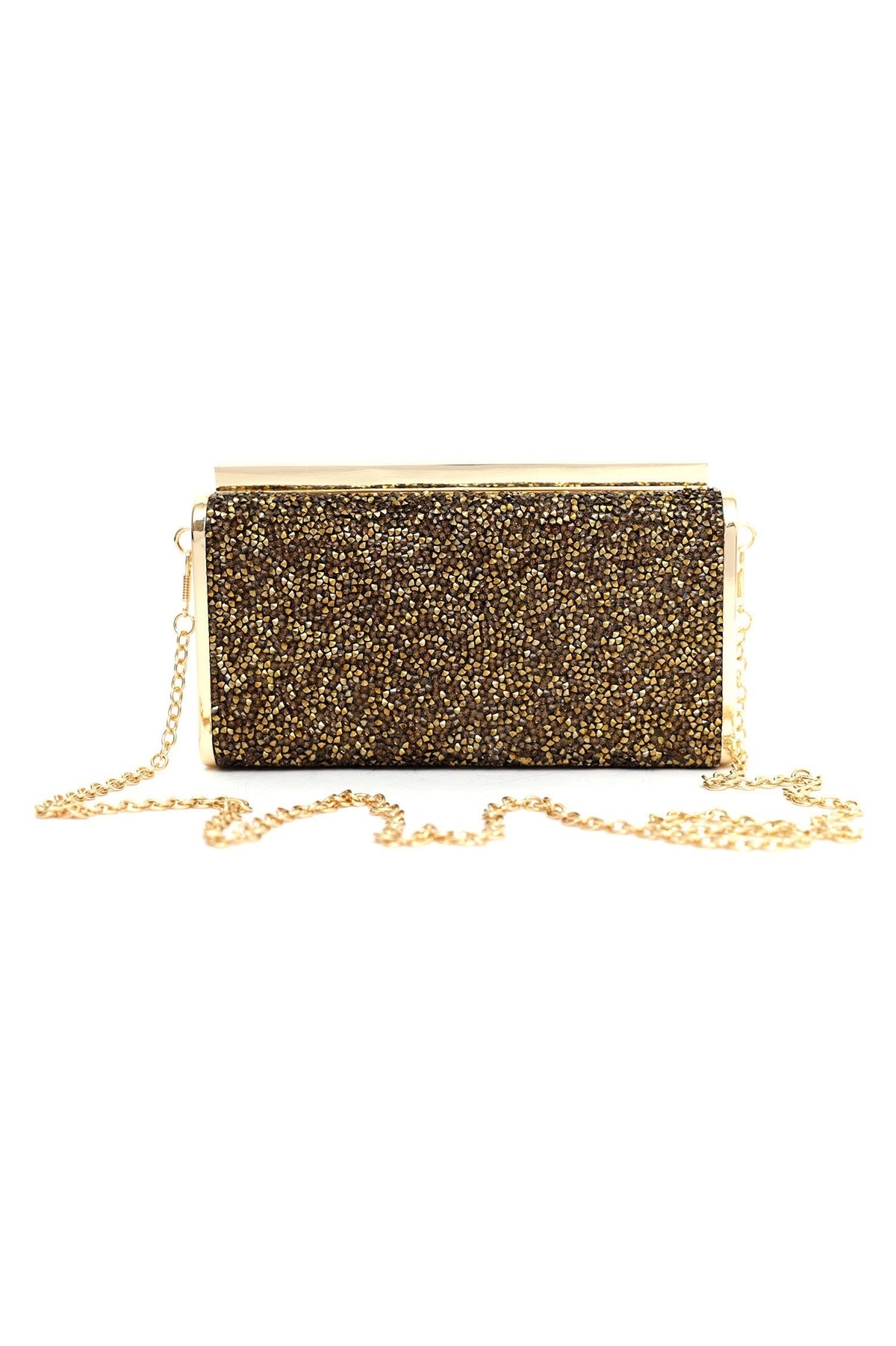 PEBBLED CLUTCH-GOLD