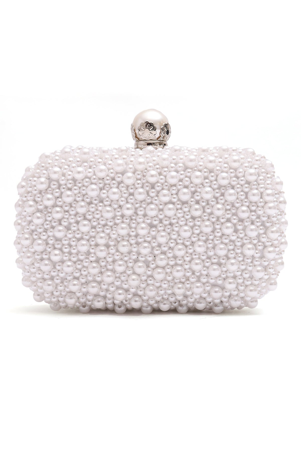 PEARLY ELEGANT CLUTCH-WHITE