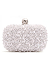PEARLY ELEGANT CLUTCH-WHITE