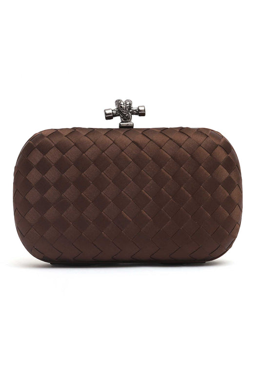 SILK KNOT CLUTCH-BRONZE