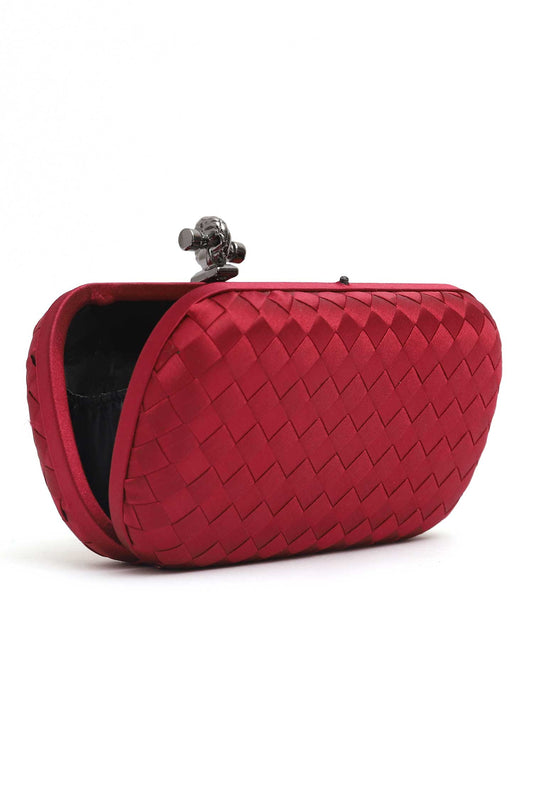 WOVEN LUXARY CLUTCH-WINE
