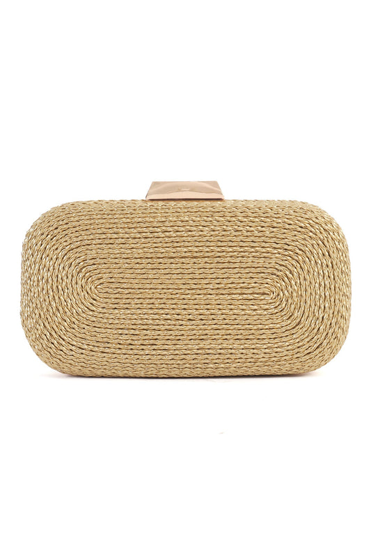 PARTY TWISTED ROP CLUTCH-CHAMPAGNE