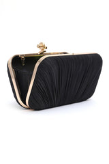 KNOTTED CLASP CLUTCH-BLACK