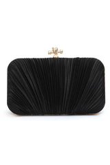 KNOTTED CLASP CLUTCH-BLACK