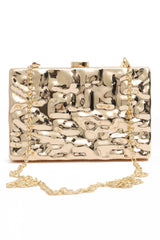 METAL REFLECTIVE CLUTCH-GOLD