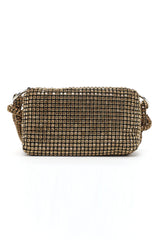 BLING CLUTCH BAG WITH STRAP-GOLD