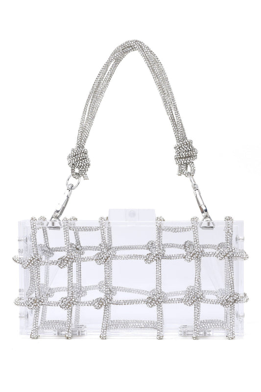 CLEAR CLUTCH-SILVER