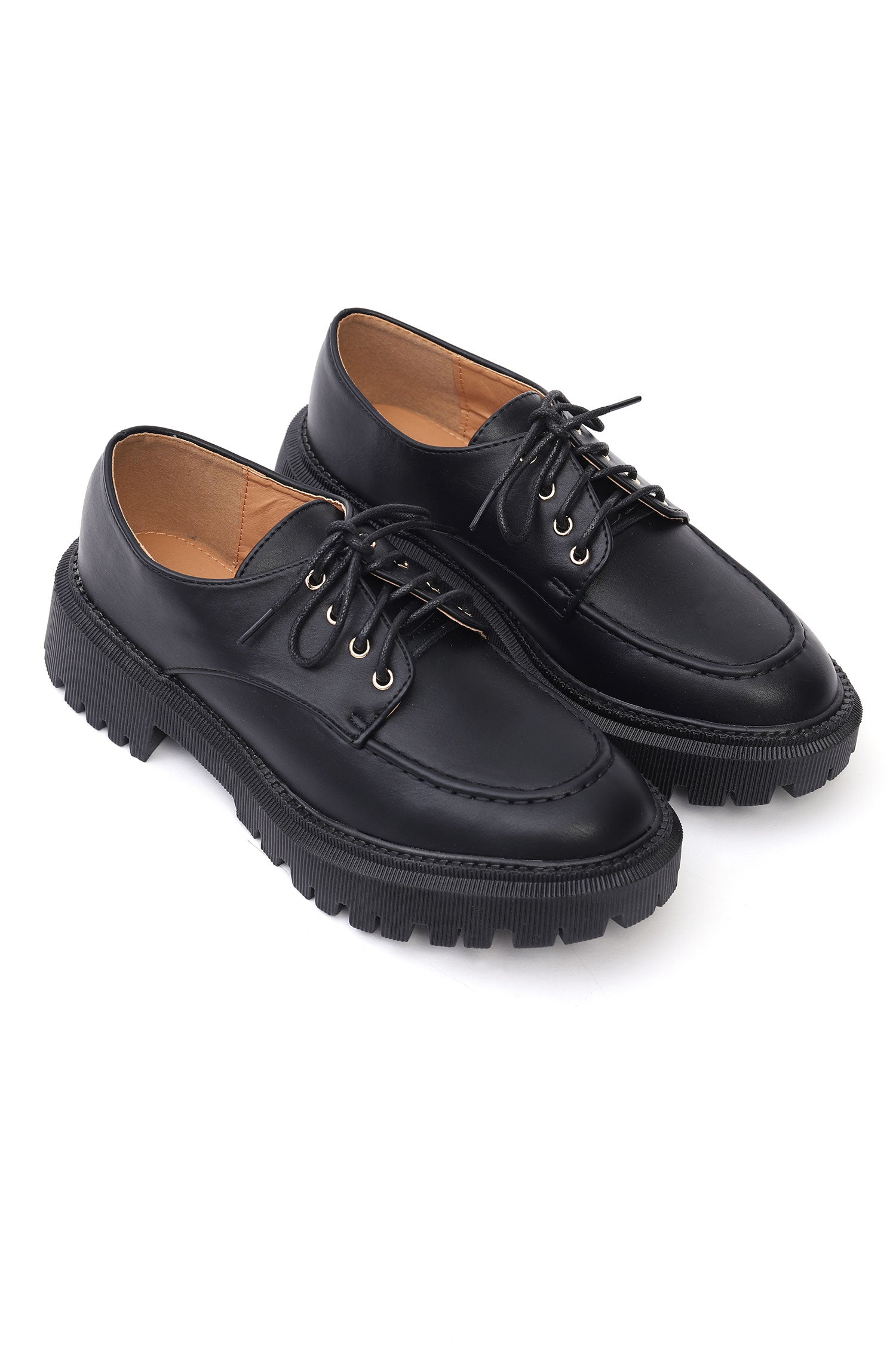CHUNKY LACEUP SHOES-BLACK