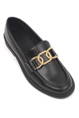 METAL EMBELLISHED LOAFERS-BLACK