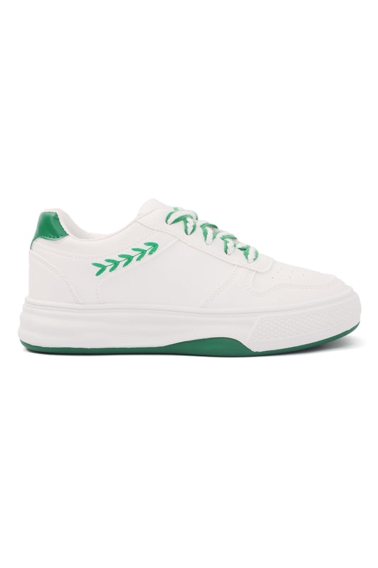 EMBELLISHED SNEAKERS-WHT/GREEN