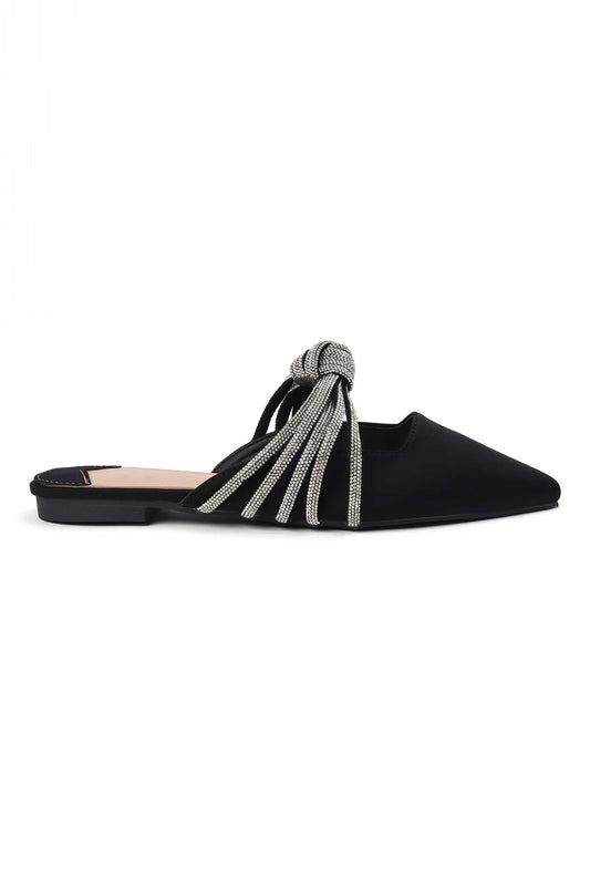 KNOTTED MULES-BLACK