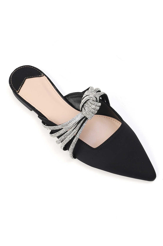KNOTTED MULES-BLACK
