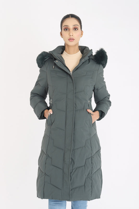 POCKET PUFFER JACKET-GREEN