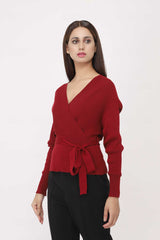 KNITTED TOP-WINE
