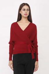 KNITTED TOP-WINE