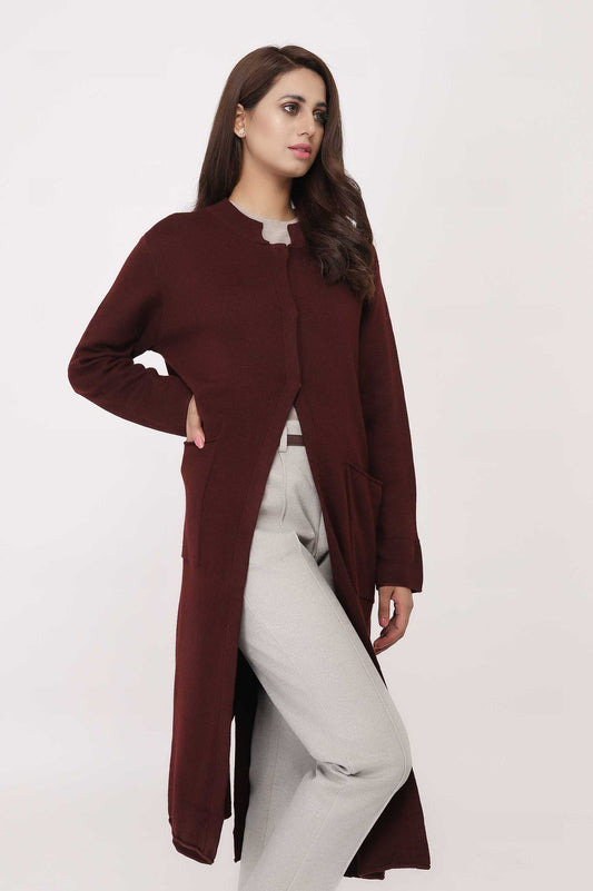 TEXTURED SWEATER-WINE