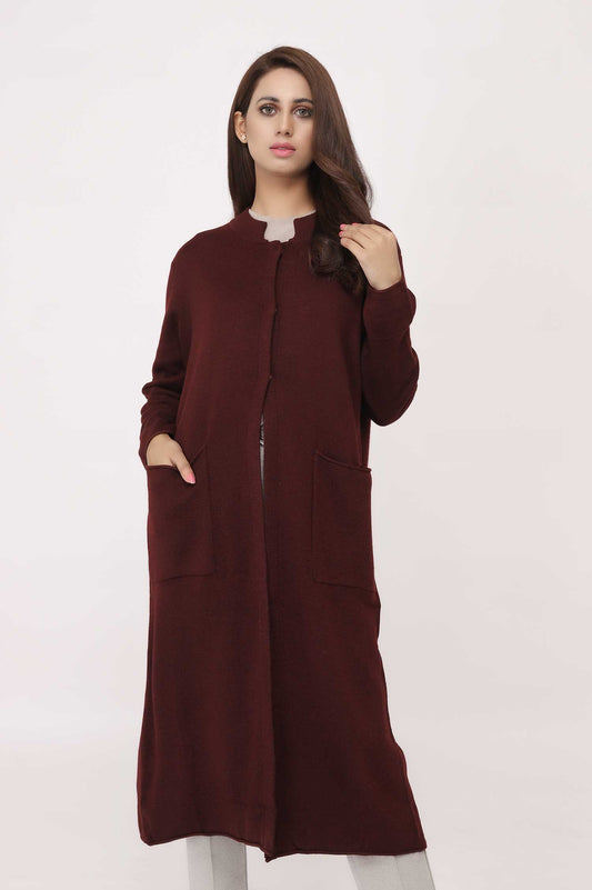TEXTURED SWEATER-WINE