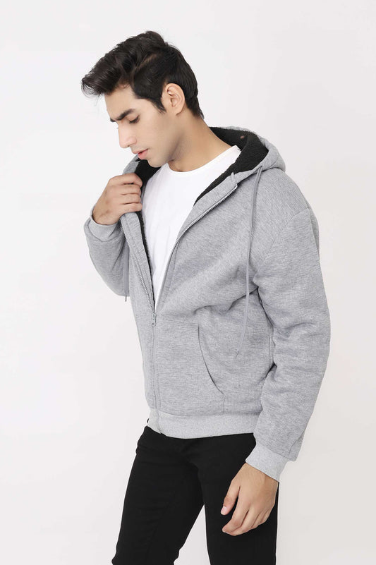 FLEECE HOODIE-LIGHT-GREY