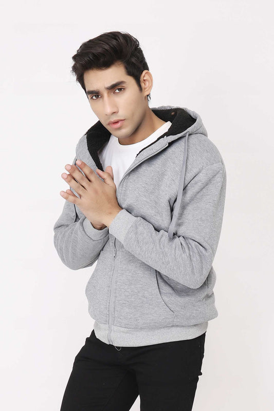 FLEECE HOODIE-LIGHT-GREY