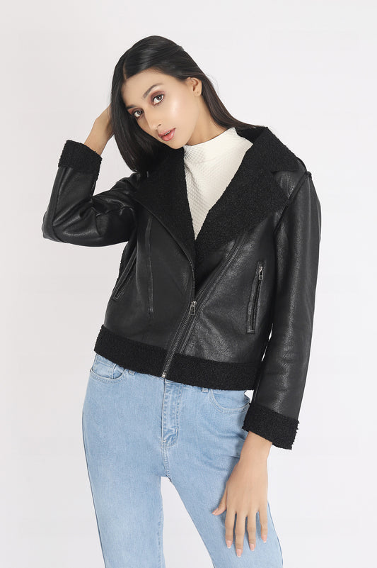 LEATHER JACKET-BLACK