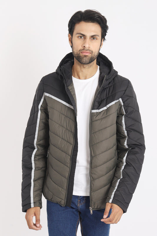 TWO COLORS JACKET-GREEN/BLACK