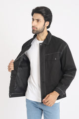 DENIM JACKET-BLACK