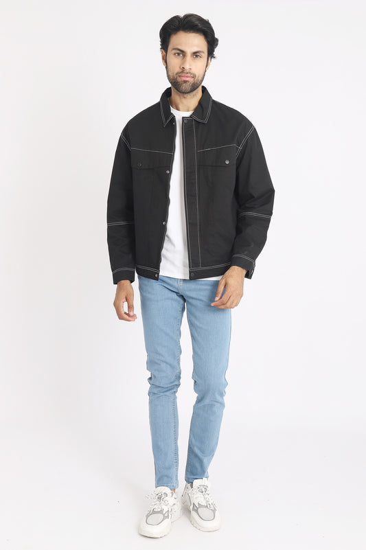 DENIM JACKET-BLACK