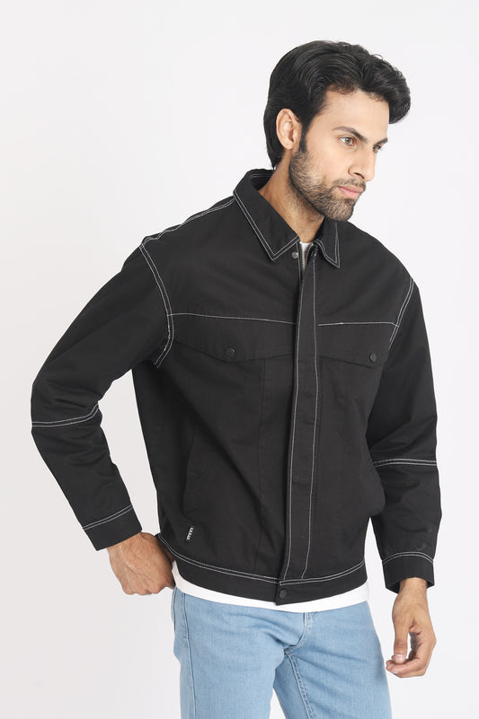 DENIM JACKET-BLACK