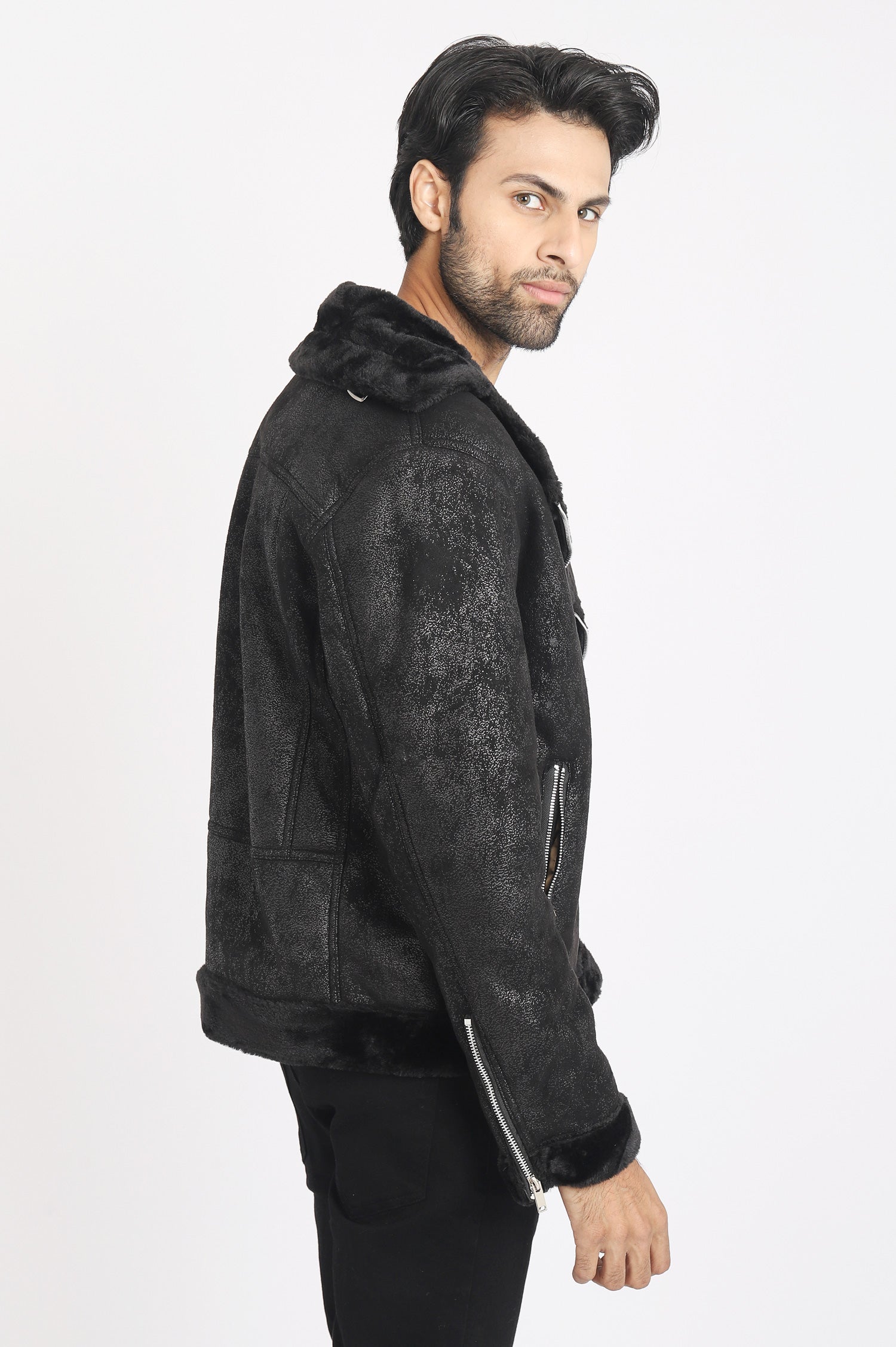 DOUBLE-FACED JACKET-BLACK