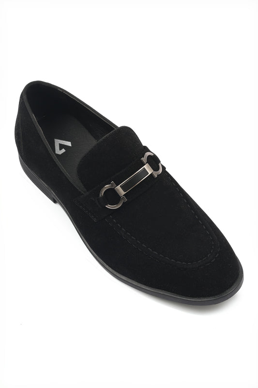 SUEDE LOAFERS-BLACK