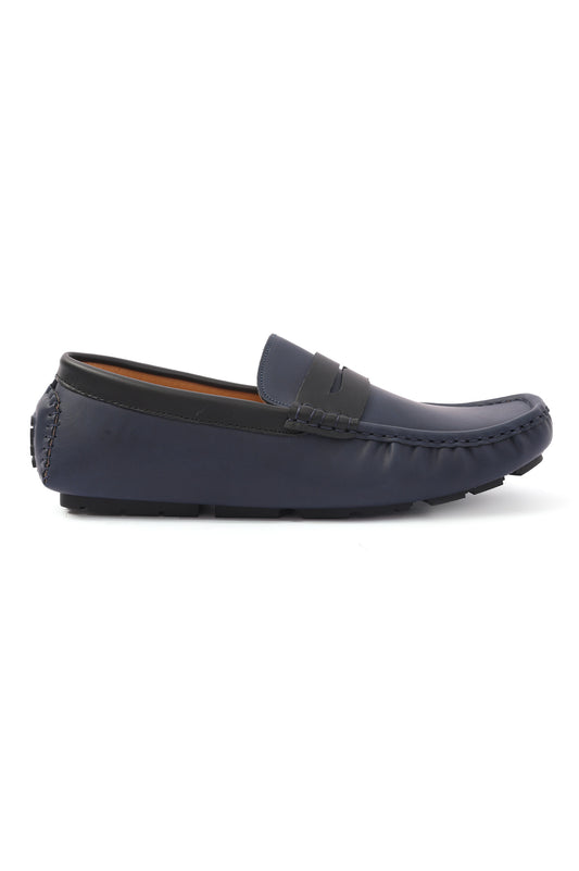 LEATHER LOAFERS-BLUE