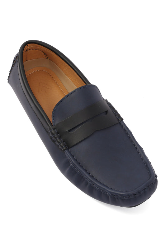 LEATHER LOAFERS-BLUE