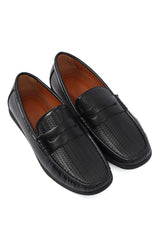 LEATHER LOAFERS-BLACK