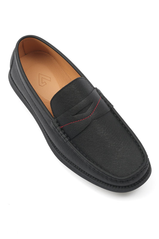 LEATHER LOAFERS-BLACK