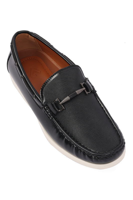 TEXTURED LOAFERS-BLACK