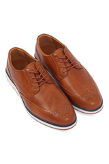 BROGUE SHOES-BROWN