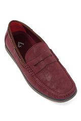 SUEDE LOAFERS-WINE