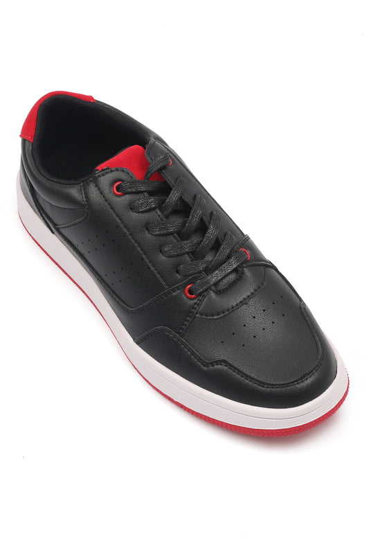 CONTRAST TRAINERS-BLACK/RED