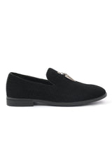 TEXTURED SLIPONS-BLACK