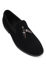 TEXTURED SLIPONS-BLACK