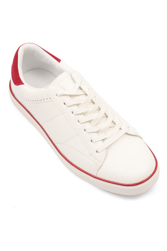 CONTRAST TRAINERS-WHITE/RED