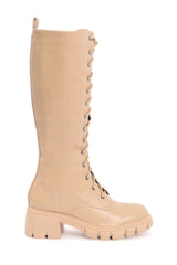 BLOCK-HEEL KNEE-HIGH BOOTS-BEIGE