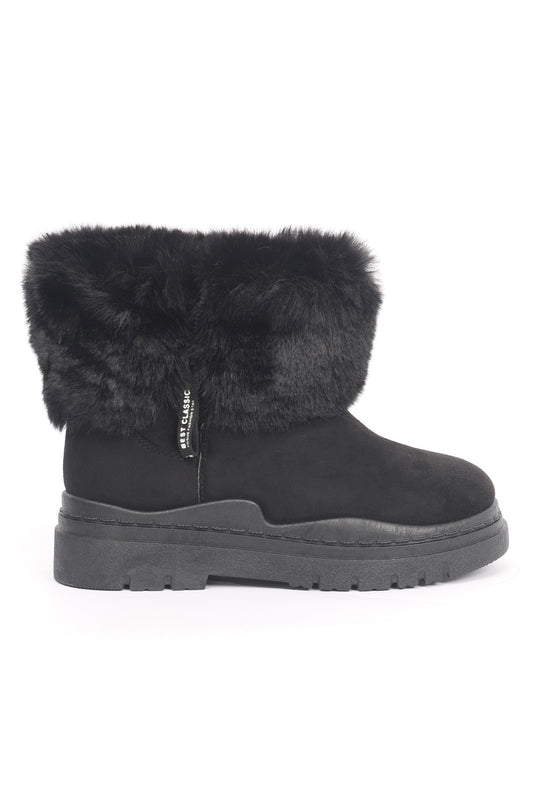 FUR BOOTS-BLACK