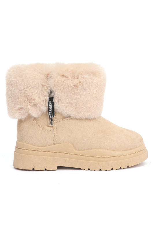 FUR BOOTS-BEIGE