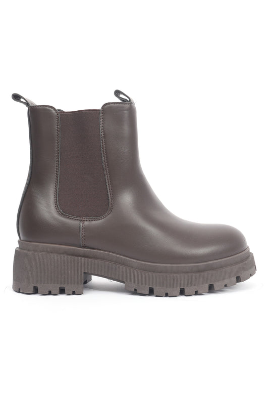 LEATHER CHELSEA BOOTS-COFFEE