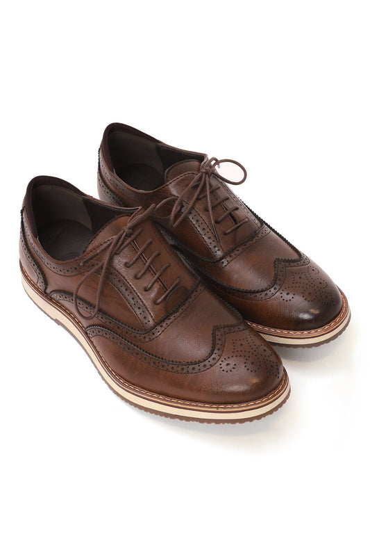 LACE UP BROGUES-COFFEE